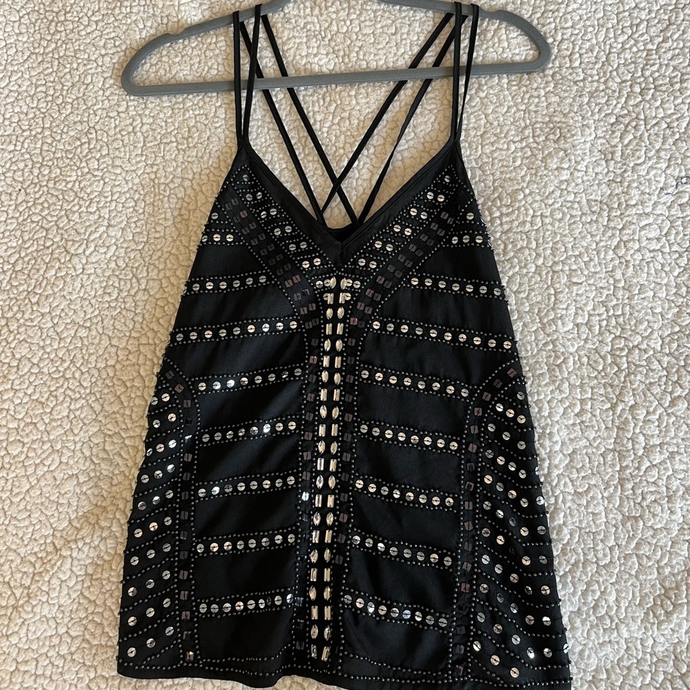 Express Woman's Size Extra Small Black Sequin Top
